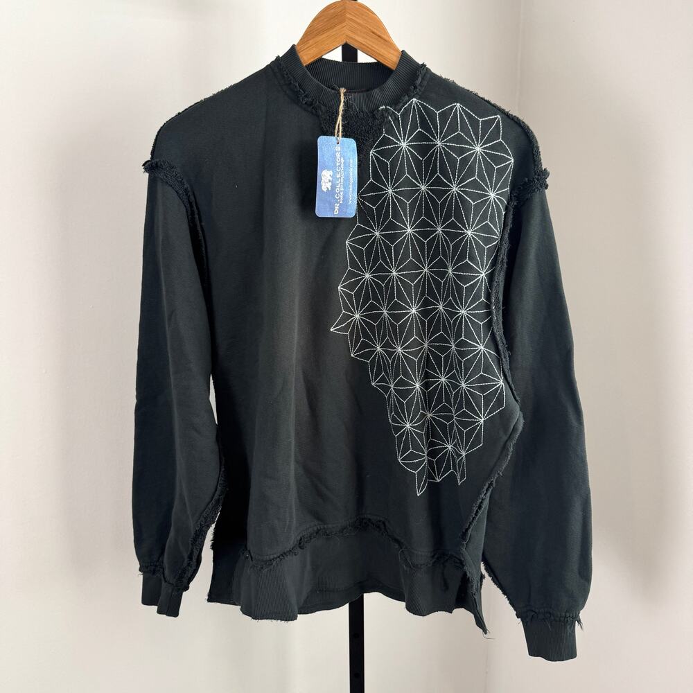 Dr. Collector's Kalifornia French Terry Sashiko Embroidery Forest Green Crew S